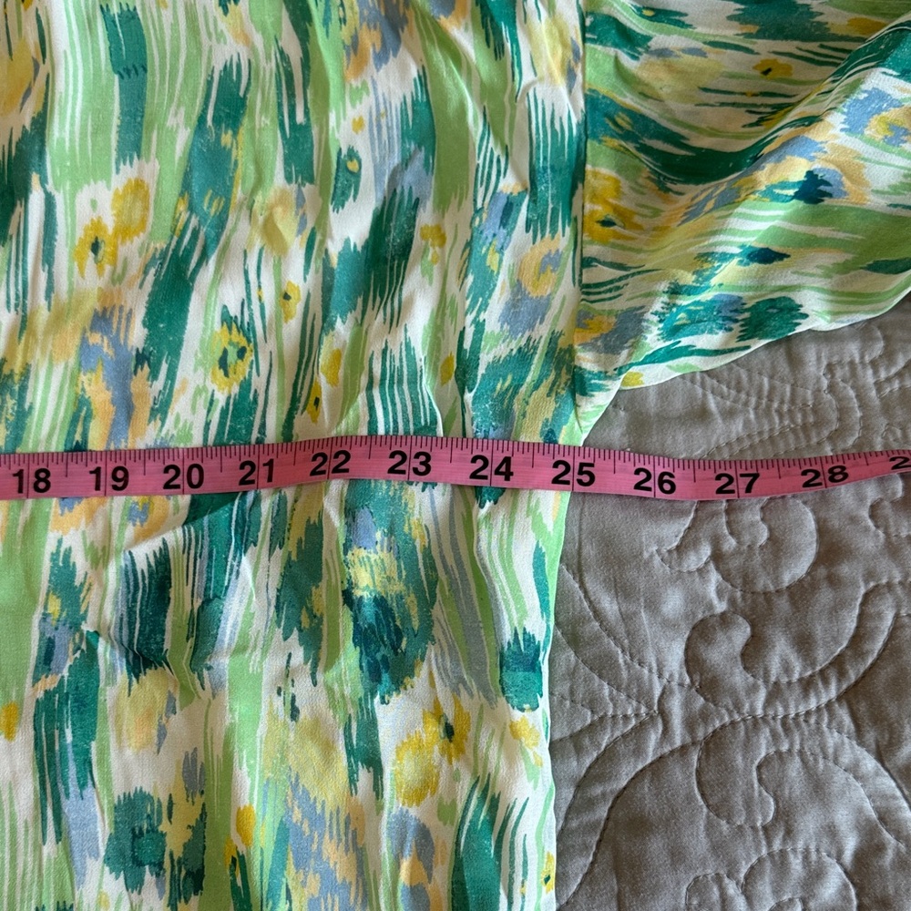 Pilcro Tavi Lightweight Button Front Blouse Green & Yellow size XL - Picture 13 of 16